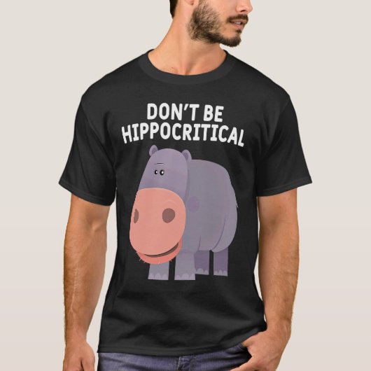Dierlijke pun Hippos Graphic not Hipporitic T-shirt (Voorkant)