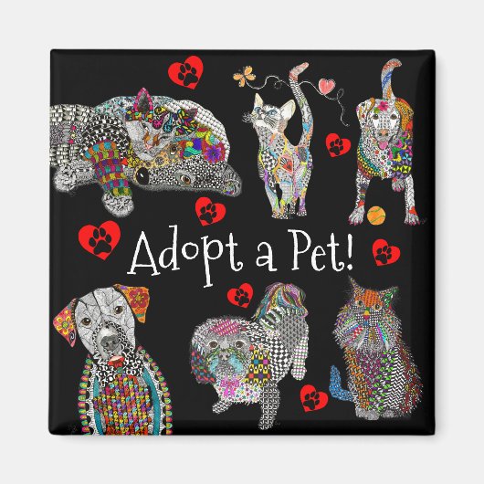 Dierlijke redding en Pet Adoption Magnet 2" (Voorkant)