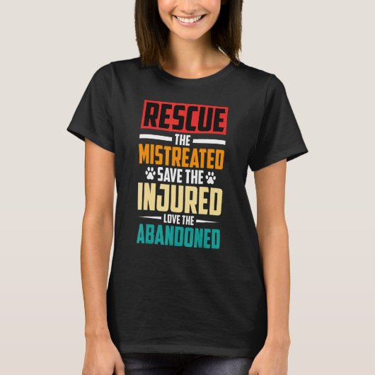 Dierlijke redding van de mistrede-kat-redders t-shirt (Voorkant)