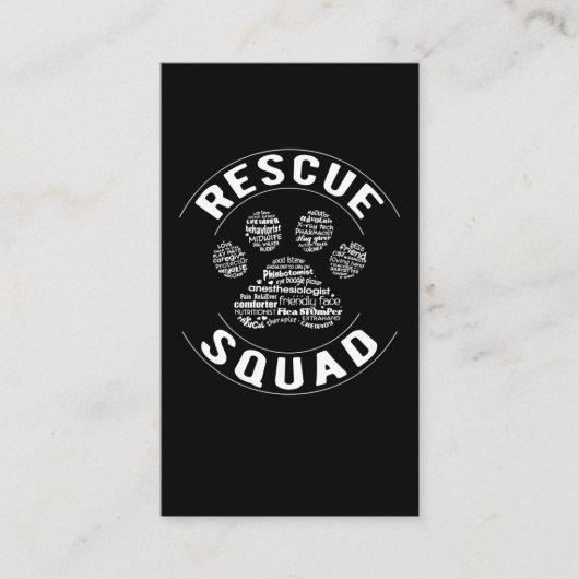 Dierlijke redding Vet Tech Paw Veterinair Technicu Visitekaartje (Voorkant)