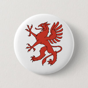 Dierlijke rode creatie Dragon wings wetten Tongue Ronde Button 5,7 Cm