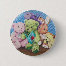 Dierlijke rondzendtijd — Kunstafdrukken Ronde Button 5,7 Cm