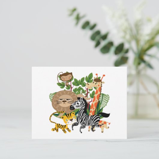 Dierlijke Safari Briefkaart (Staand voorkant)
