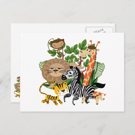 Dierlijke Safari Briefkaart (Voorkant / Achterkant)