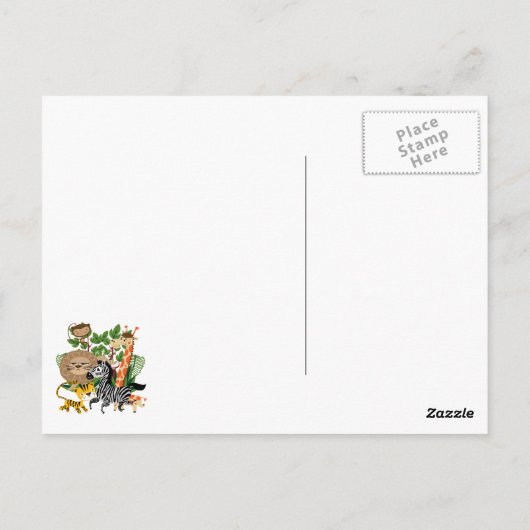 Dierlijke Safari Briefkaart (Achterkant)