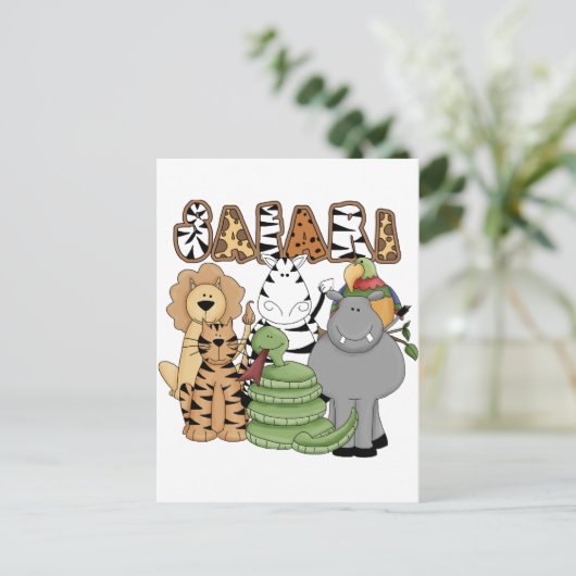 Dierlijke Safari Briefkaart (Staand voorkant)