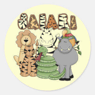 Dierlijke Safari Ronde Sticker