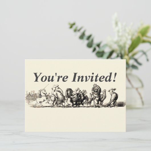 Dierlijke Schattigee Kunst Eenhoorn Olifant Lion Z Kaart (Staand voorkant)