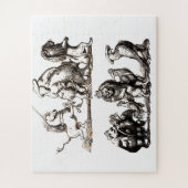 Dierlijke Schattigee Kunst Eenhoorn Olifant Lion Z Legpuzzel (Verticaal)