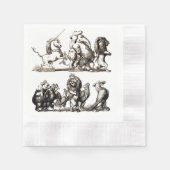 Dierlijke Schattigee Kunst Eenhoorn Olifant Lion Z Servet (Voorkant)