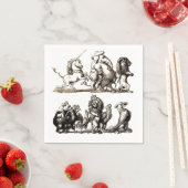 Dierlijke Schattigee Kunst Eenhoorn Olifant Lion Z Servet (Insitu)