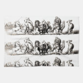 Dierlijke Schattigee Kunst Eenhoorn Olifant Lion Z Theedoek (Horizontaal)