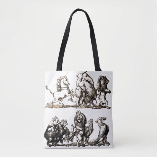 Dierlijke Schattigee Kunst Eenhoorn Olifant Lion Z Tote Bag (Voorkant)