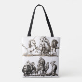 Dierlijke Schattigee Kunst Eenhoorn Olifant Lion Z Tote Bag (Achterkant)