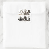 Dierlijke Schattigee Kunst Eenhoorn Olifant Lion Z Vierkante Sticker (Tas)