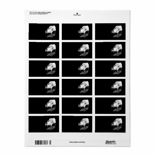 Dierlijke schedel etiket (Full Sheet)