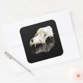 Dierlijke schedel vierkante sticker (Envelop)