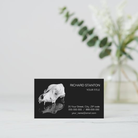 Dierlijke schedel visitekaartje (Staand voorkant)