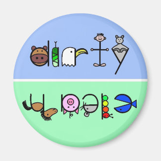 Dierlijke schone vuile vaatwasser magneet