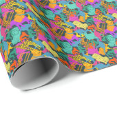 Dierlijke Silhouettes Patroon Cadeaupapier (Rol Hoek)