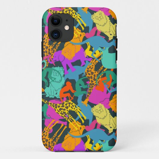 Dierlijke Silhouettes Patroon Case-Mate iPhone Case (Achterkant)