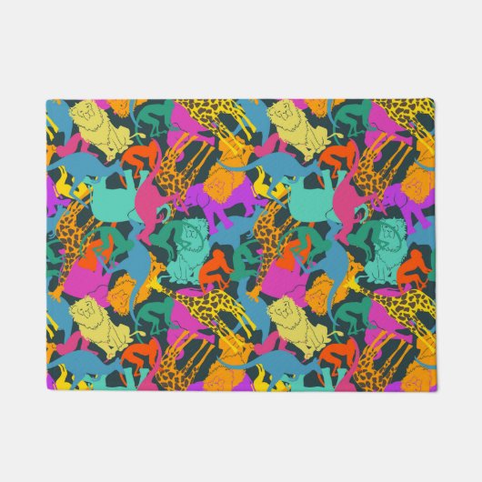 Dierlijke Silhouettes Patroon Deurmat (Voorkant)