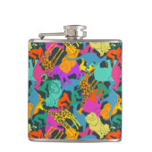 Dierlijke Silhouettes Patroon Heupfles (Voorkant)