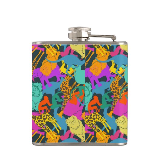 Dierlijke Silhouettes Patroon Heupfles (Achterkant)