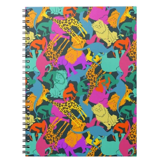 Dierlijke Silhouettes Patroon Notitieboek (Voorkant)