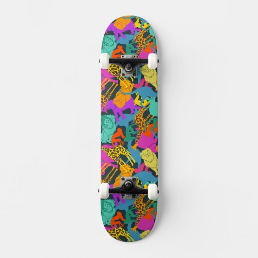 Dierlijke Silhouettes Patroon Skateboard (Voorkant)