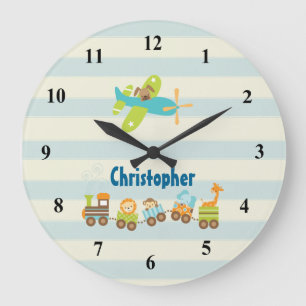 Dierlijke Speelgoed en vliegtuig op Stripes Grote Klok