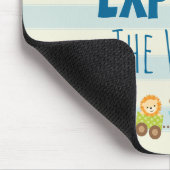 Dierlijke Speelgoed en vliegtuig op Stripes Muismat (Hoek)