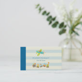 Dierlijke Speelgoed en vliegtuig op Stripes Visitekaartje (Staand voorkant)