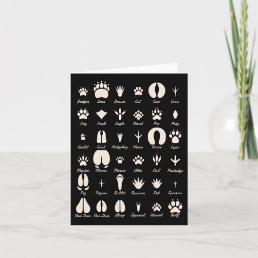 Dierlijke sporen zijn gewone dieren- en wildsporen kaart (Voorkant)