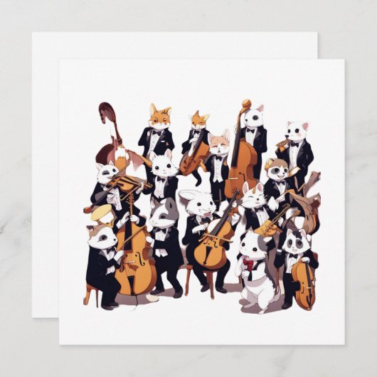 Dierlijke symfonie feestdagenkaart (Voorkant / Achterkant)