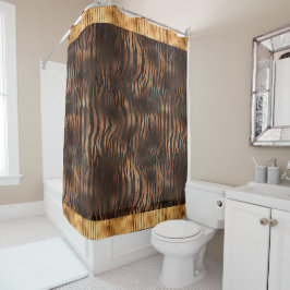 Dierlijke tijger - Gold-naam elegant metallisch gl Douchegordijn