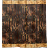 Dierlijke tijger - Gold-naam elegant metallisch gl Douchegordijn (Voorkant)