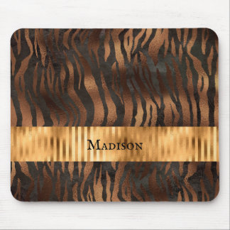 Dierlijke tijger - Gold-naam elegant metallisch Muismat