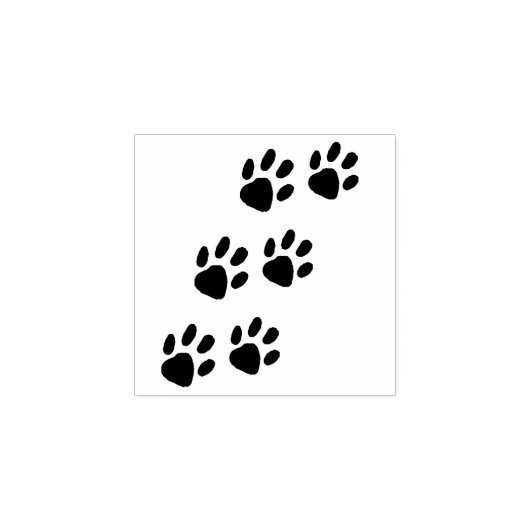 Dierlijke Tracks Paw Print Silhouet Outline Rubberstempel (Afrduk)