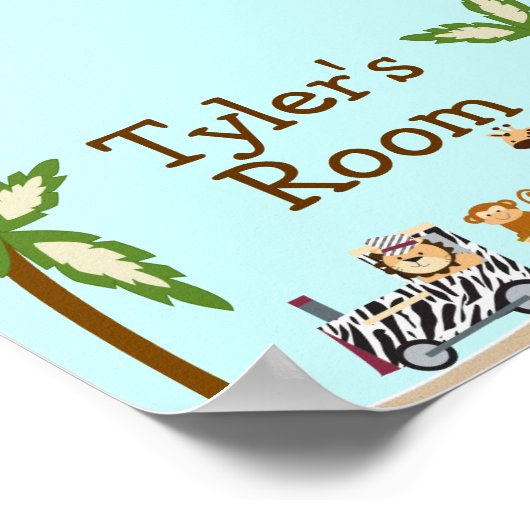 Dierlijke trein Gepersonaliseerd naam wandPoster Poster (Hoek)