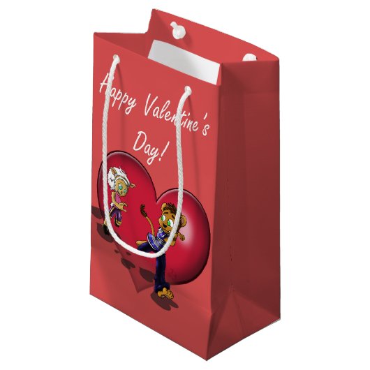 Dierlijke Valentijnsdag Klein Cadeauzakje (Voorkant Gekanteld)
