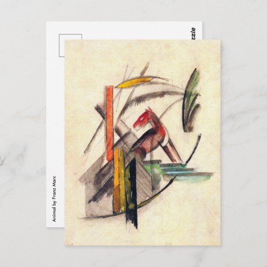 Dierlijke van Franz Marc,  expressionistische kuns Briefkaart (Voorkant / Achterkant)
