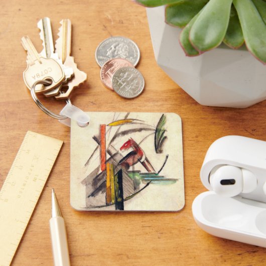 Dierlijke van Franz Marc, expressionistische kuns Sleutelhanger (Bureau)