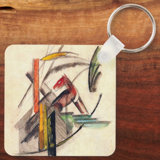 Dierlijke van Franz Marc,  expressionistische kuns Sleutelhanger (Achterkant)