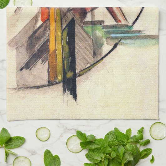 Dierlijke van Franz Marc,  expressionistische kuns Theedoek (Gevouwen)