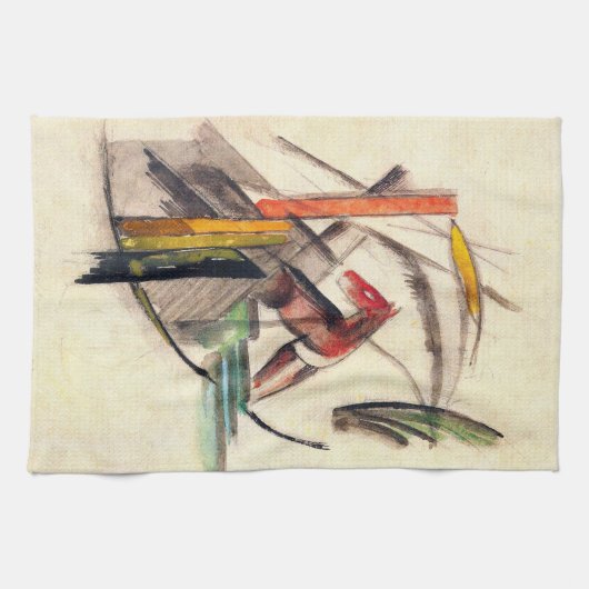 Dierlijke van Franz Marc,  expressionistische kuns Theedoek (Horizontaal)