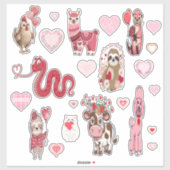 Dierlijke variëteit Valentijnse Sticker op maat ge (Vel)