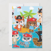 Dierlijke Verjaardag Party Pirate Uitnodiging (Achterkant)