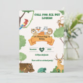 Dierlijke verjaardagskaart ontwerp kaart (Staand voorkant)