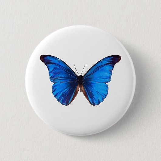 Dierlijke vlinder Insect Natuur Morpho Blue Ronde Button 5,7 Cm (Voorkant)